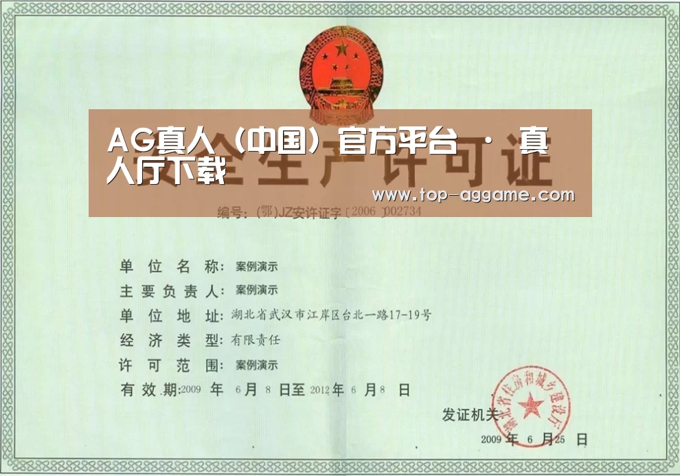 AG网址荣誉证书三
